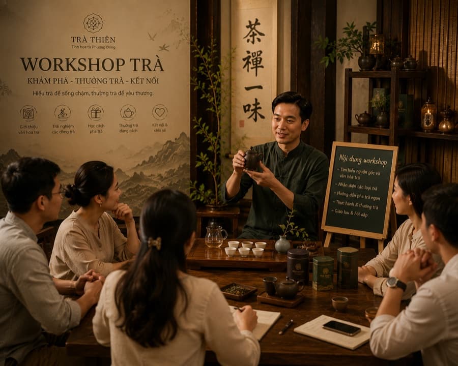 Workshop pha trà với nghệ nhân hướng dẫn